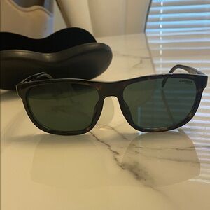 Carrera Women’s Tortoise Frame Sunglasses with Green Lenses